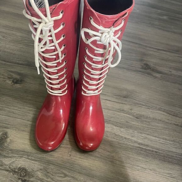 Roma rubber red rain boots size 7 - Picture 6 of 8